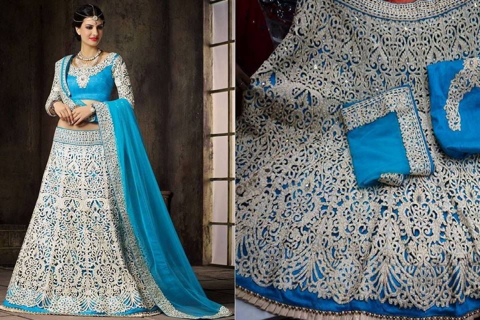 Ferozi designer lehenga