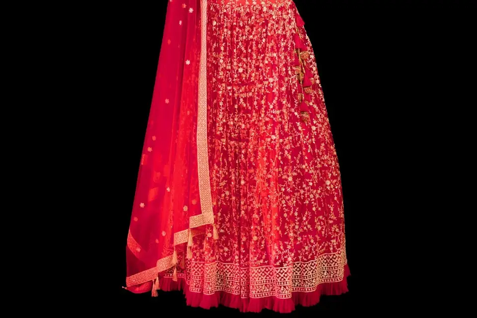 Red Bridal Reception Lehenga Set In Net Heavy Handwork INS142 – Siya  Fashions