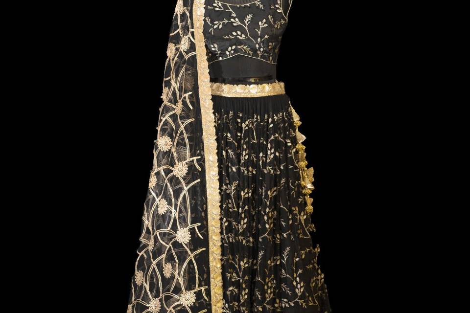 Black Color Party Wear Lehenga