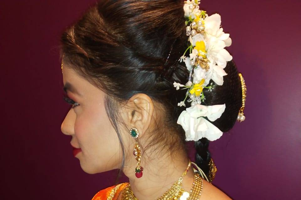Pin by Sangeetha praveen on bride hair styles  Diy wedding hair Hairdo  wedding Indian bride hairstyle