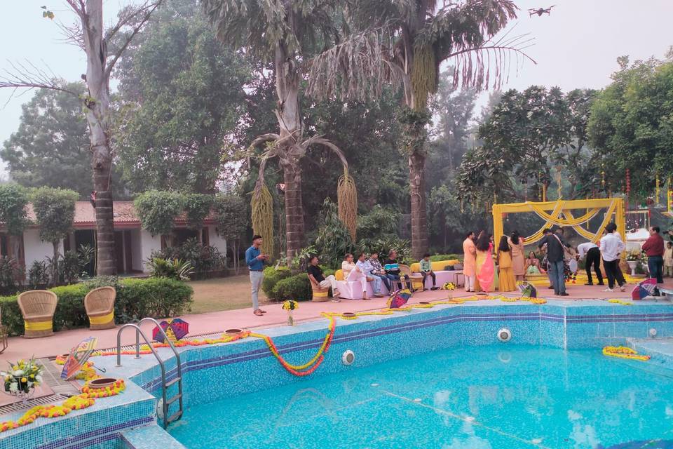 Poolside Decoration for Haldi