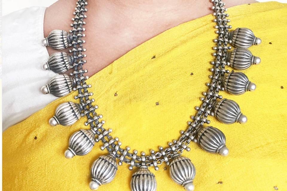 Tribal Ball Silver Necklace