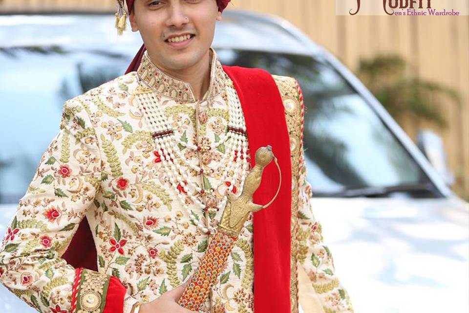 Cream Color Royal Sherwani