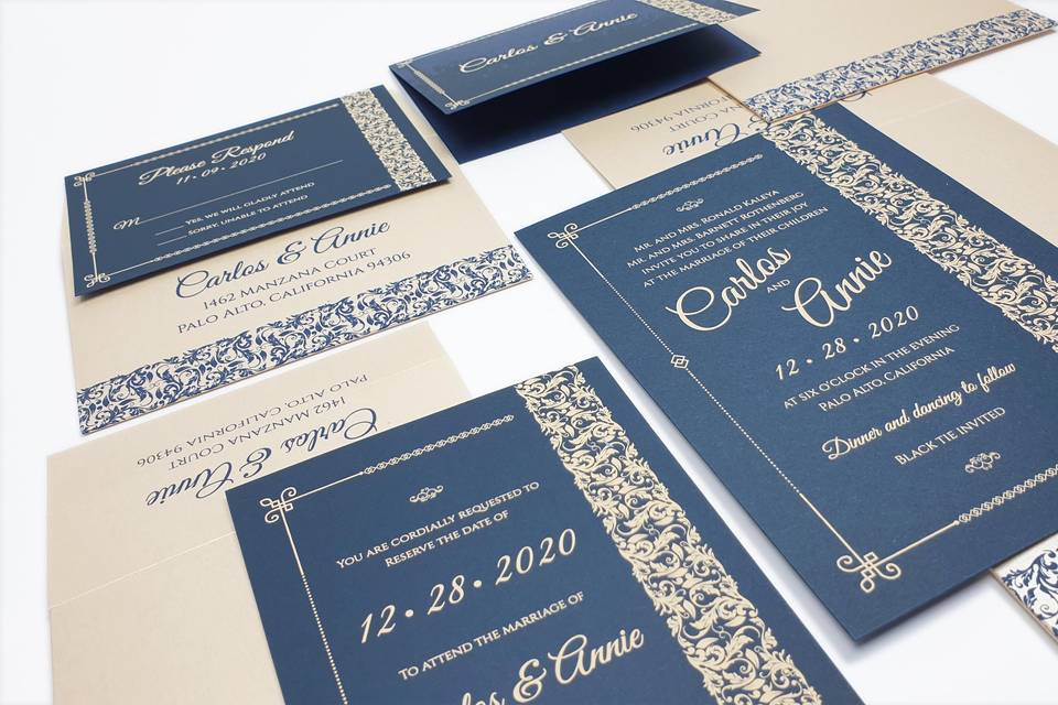 ETCHED - Sheen Wedding Cards