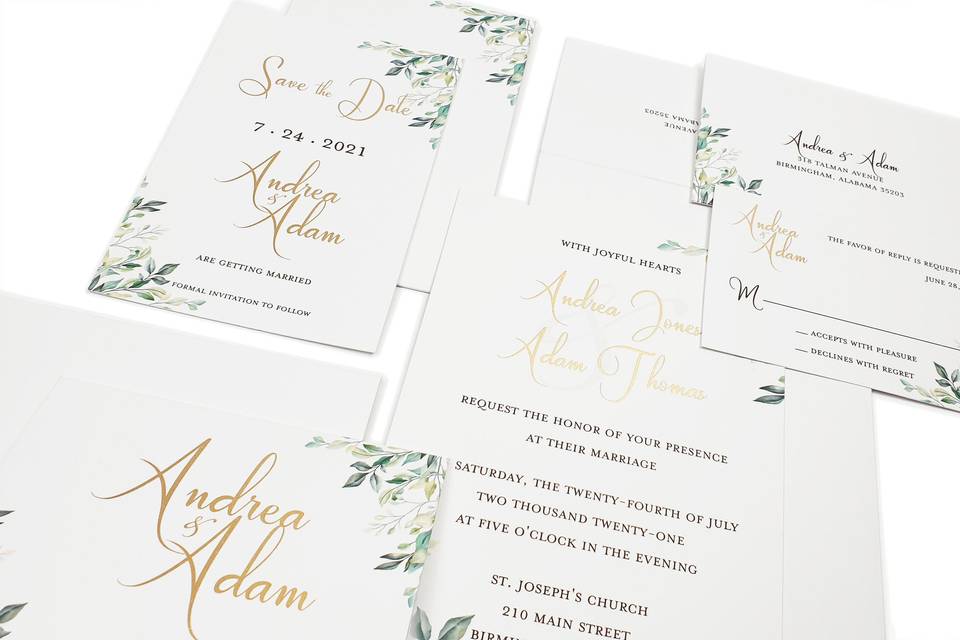 Green Vines - Sheen Invitation