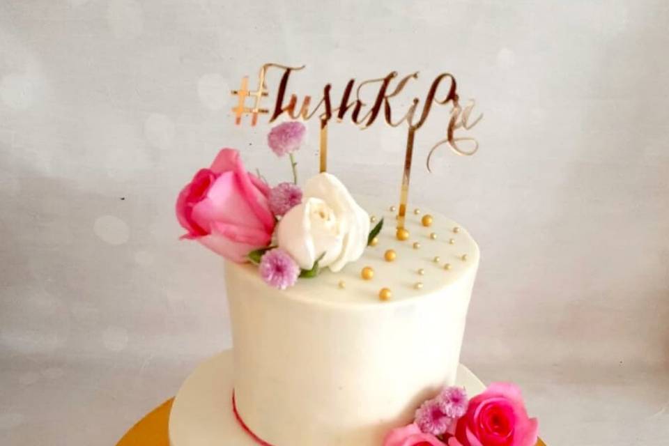 Two Tier Floral Cake