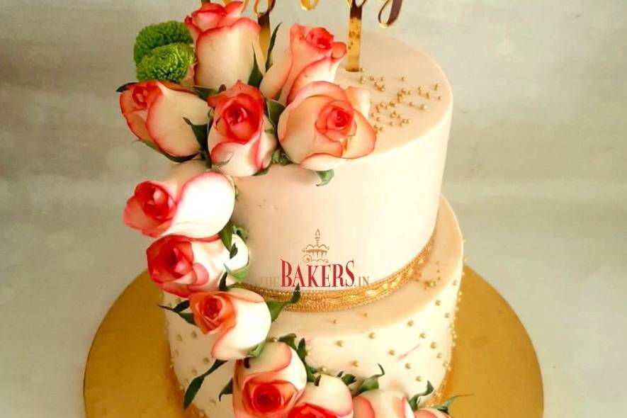 Pink & Gold Wedding Cake