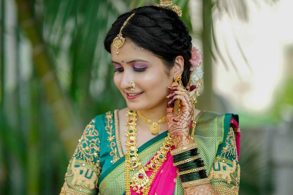 Maharashtrian navari makeup