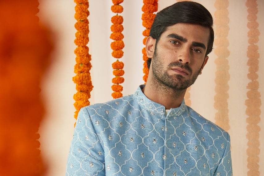 Powder blue Sherwani