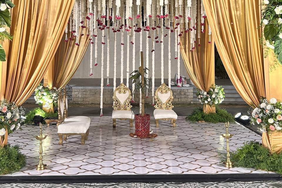 Night wedding mandap decor