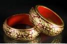 Gold embossed bangles
