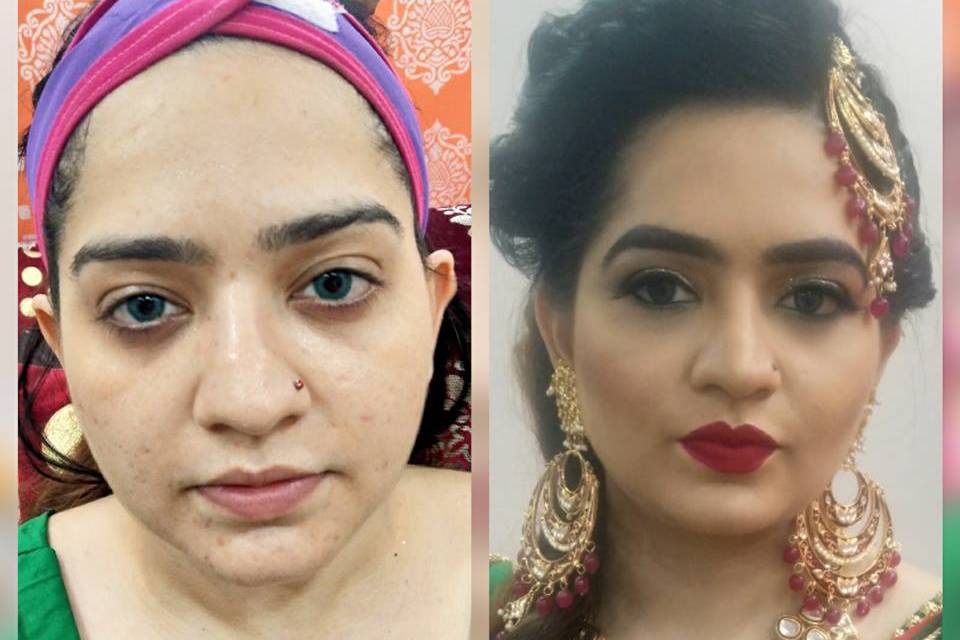 Before and after makeup