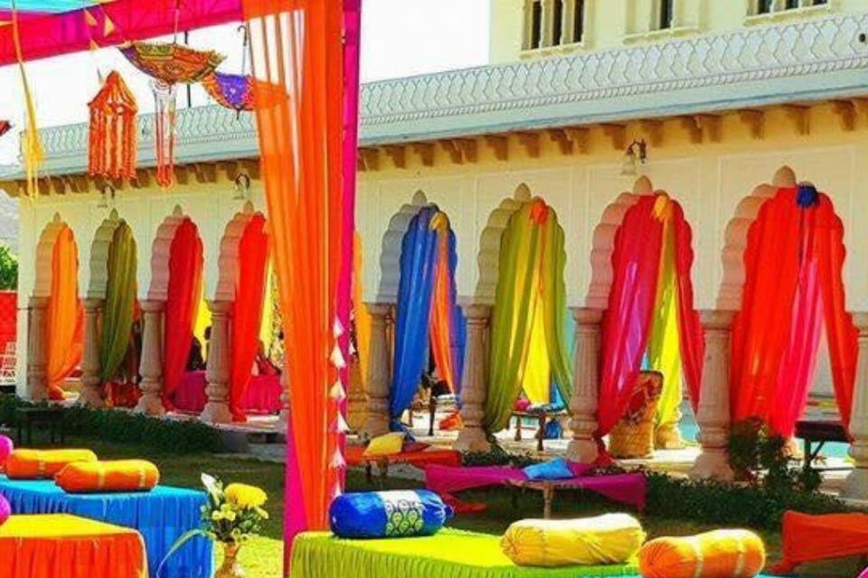 Haldi-Mehandi setup