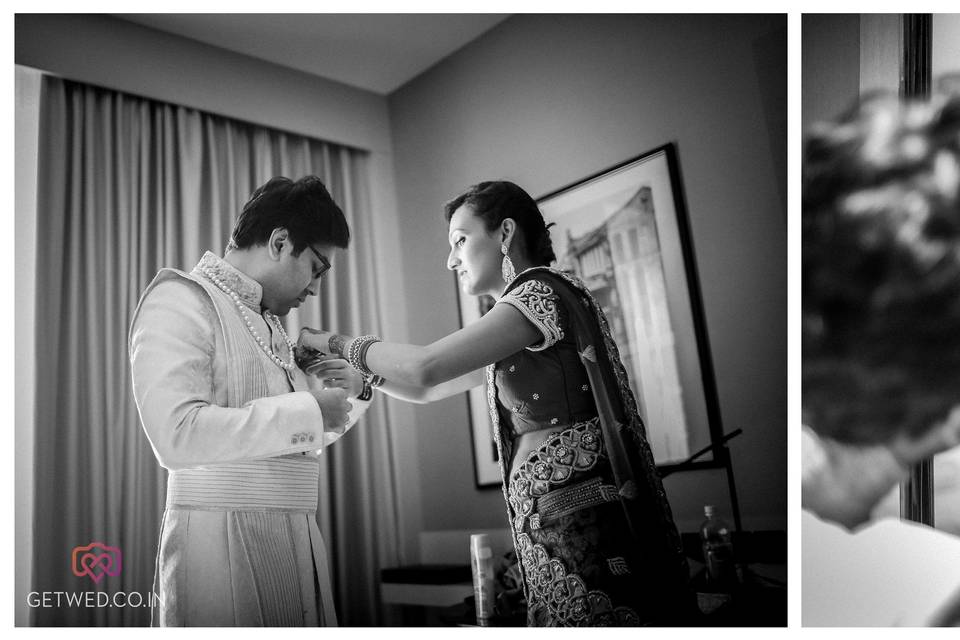 The Groom Getting Ready