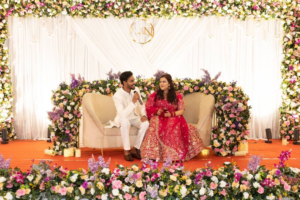 Couple with Reception Setup