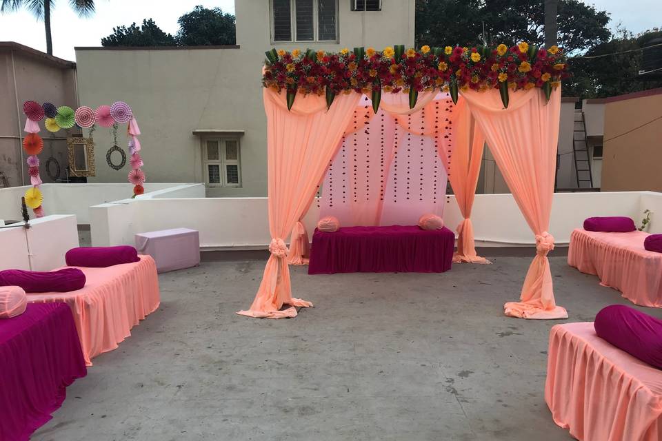 Terrace mehendi setup