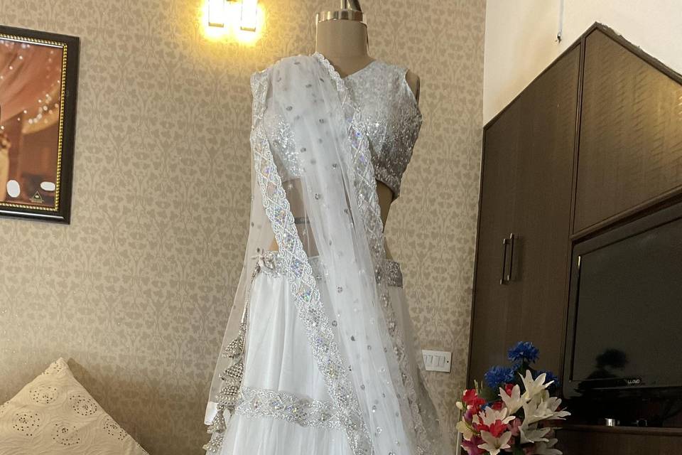 White net Lehnga perfect for