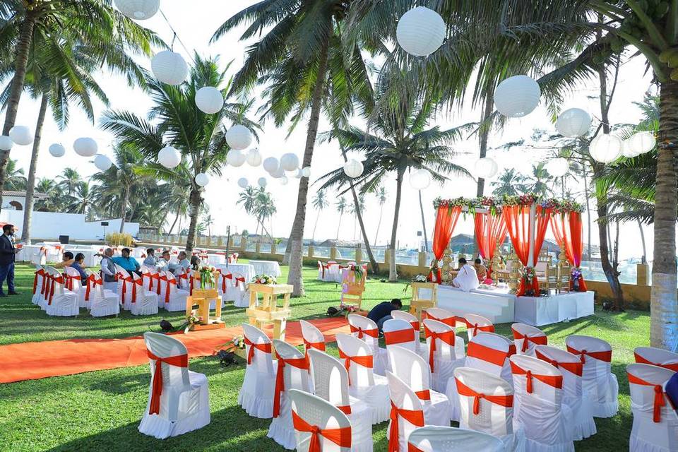 Outdoor wedding setup and decor