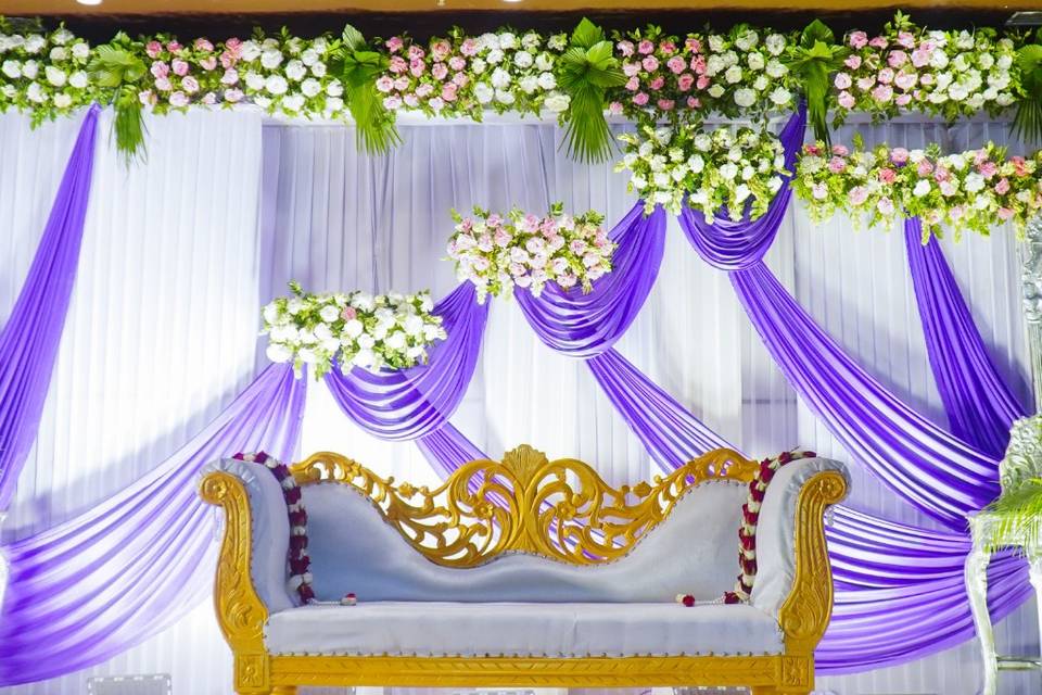 Purple wedding stage