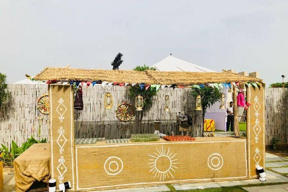 Outdoor wedding setup