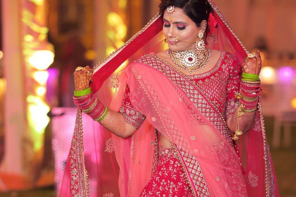 Bride in pink