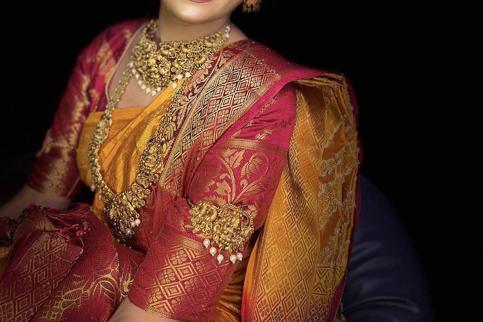 Yellow saree bridal