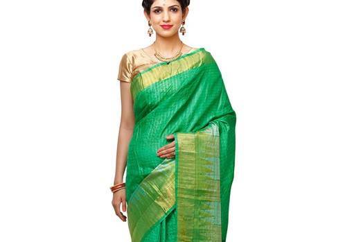 Buy HOUSE OF BEGUM HOUSE OF BEGUM Kanjivaram Silk Tussar Saree with Blouse  Piece online at best prices – shop in India|f2fmart.com