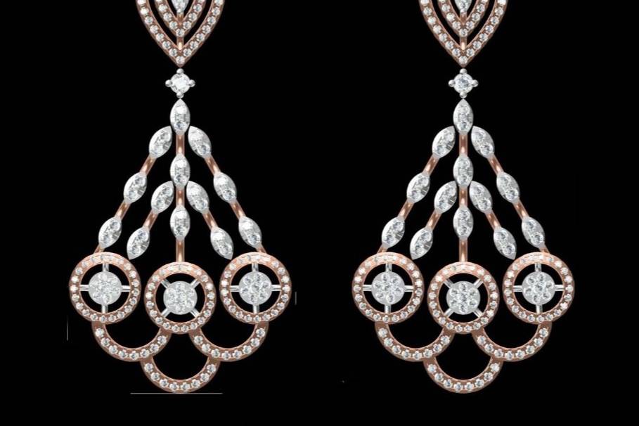 Designer Real Diamond Earrings