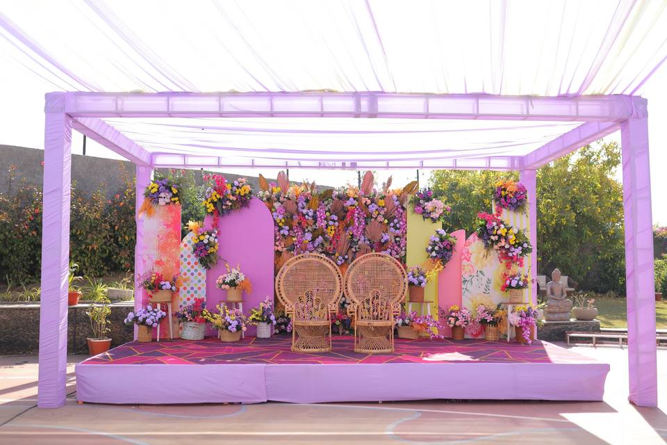 Bride and groom stage