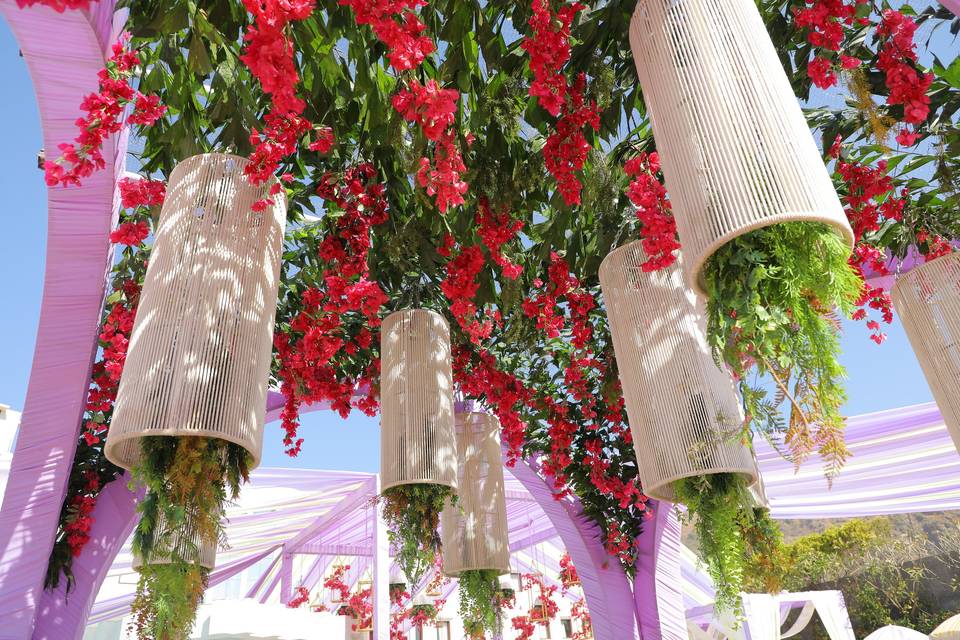 Haldi flower hangings