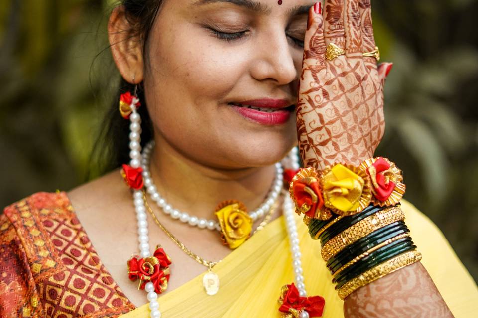 Pretty Haldi Bride