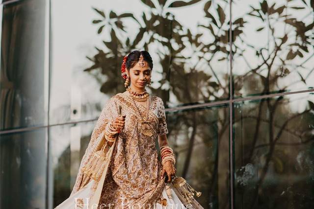 Wedding Wear Pink Color Embroidered Net Fabric Designer Lehenga Choli  -Ethnic Function Wear Lehengas Satin Silk, Net & Raw Silk- Gajari Colour -  Aapnam