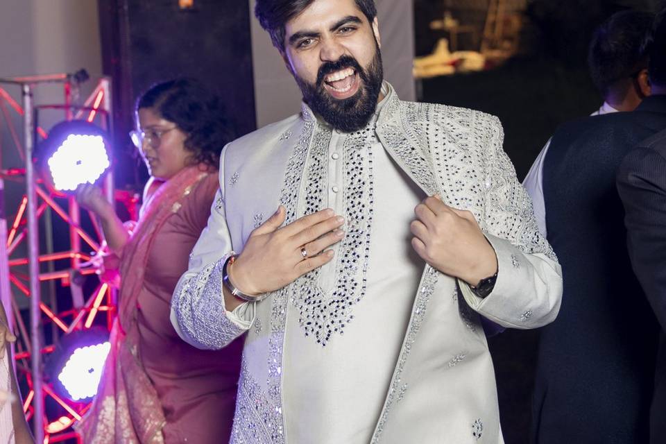 Groom dancing