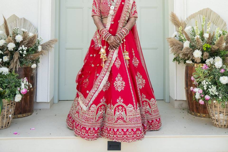 Bride at her own villa in Goa