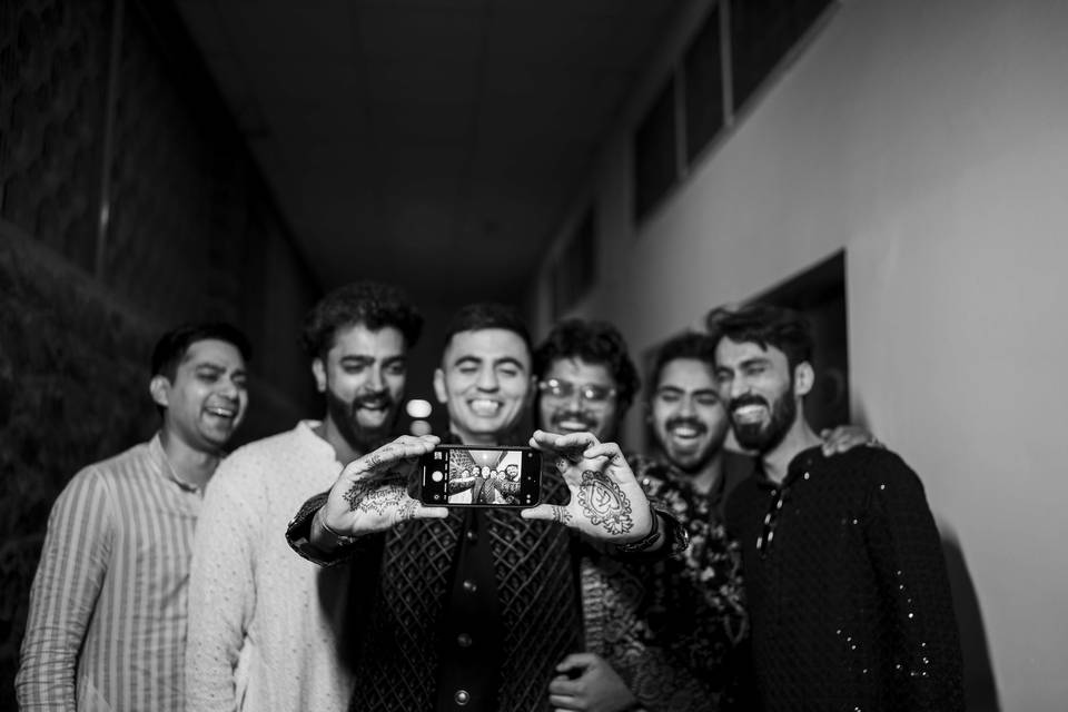 Groom with friends