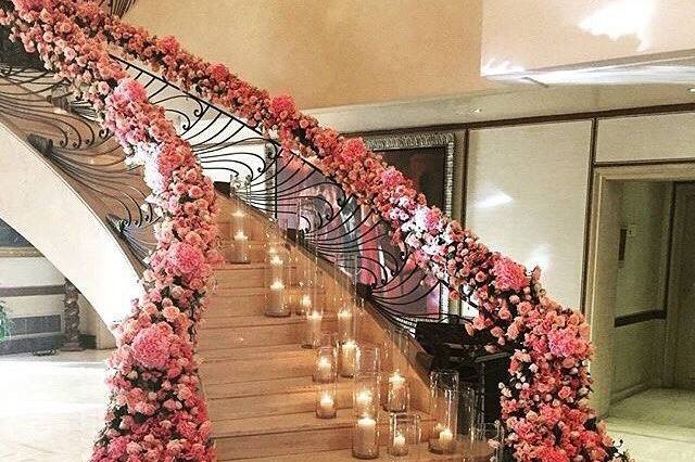 Stairs decore for Bride Entry