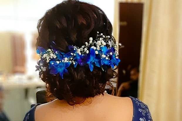 Engagement hairstyle with orch