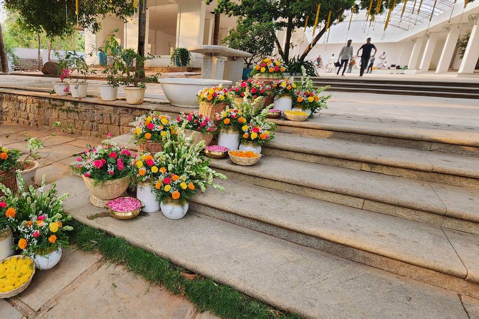 Pathway floral decor