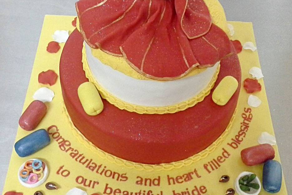 Mehndi theme Bridal cake
