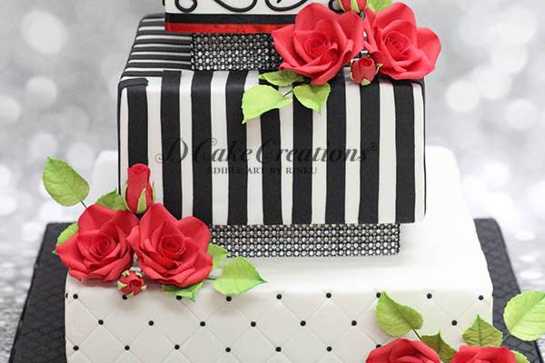 Black & White Square Cake