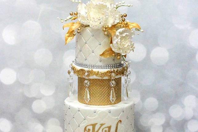 White & Bling Cake