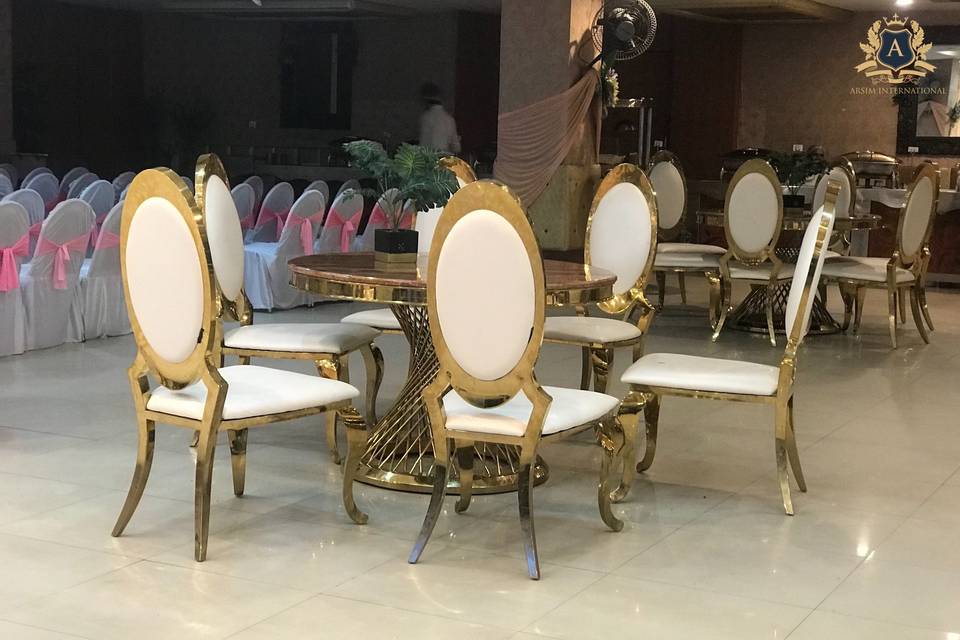 Royal table and chair set up