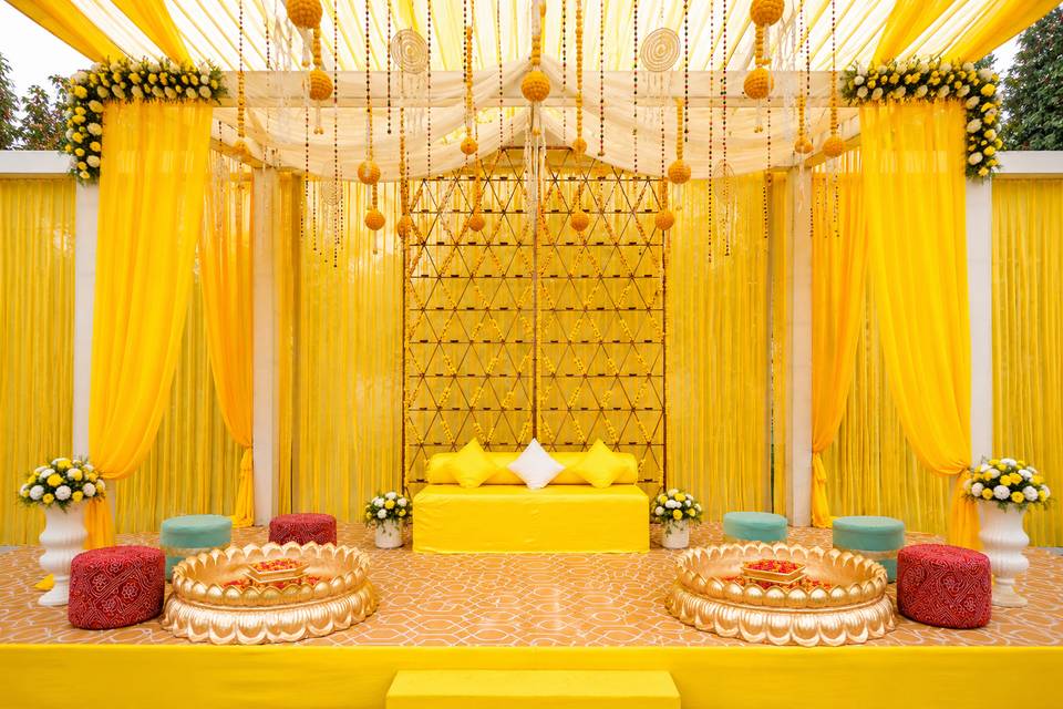 Haldi stage decor