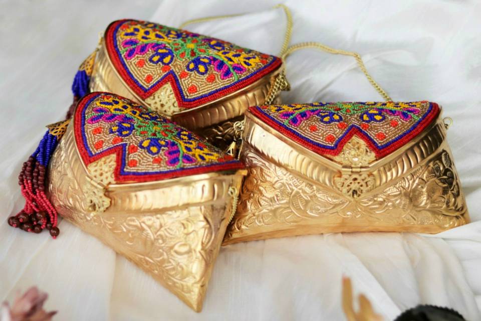 Metal purse mehendi favour