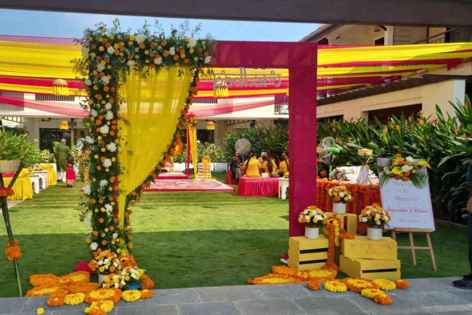 Mehandi Setup at Banquet Lawns