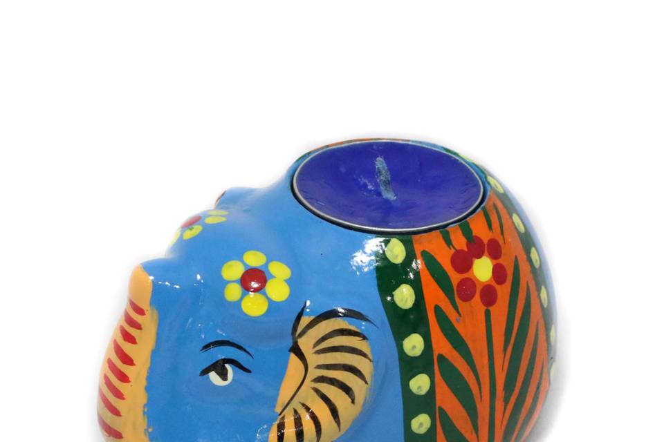 Elephant shaped candle holder