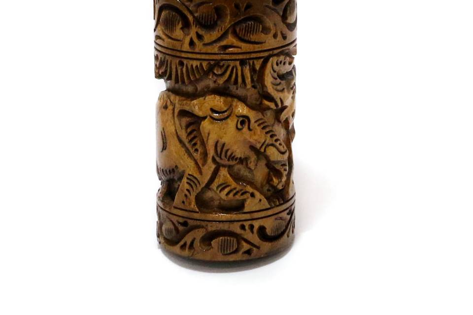 Wooden carved candle holder
