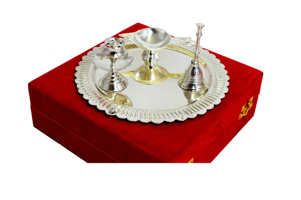 German silver pooja thali