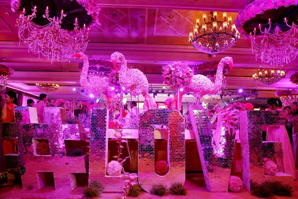 Wedding floral decor and lighting