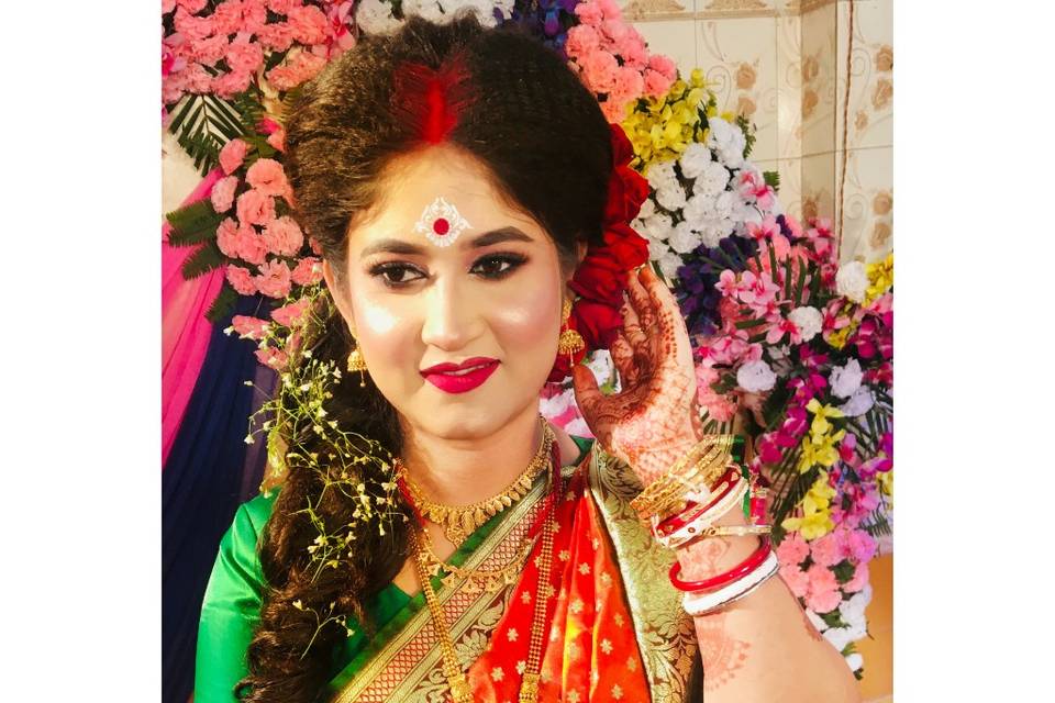 reception bengali bride look